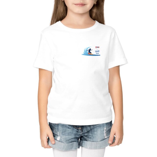 Image back Tahiti 2024 Surf Teahupoo T-shirt Enfant Premium Plus surfeuse
