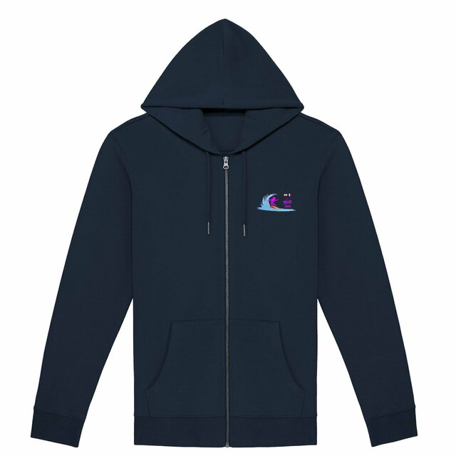 Image front Sweat à capuche zippé unisexe surf Tahiti 2024 Teahupoo surfeuse