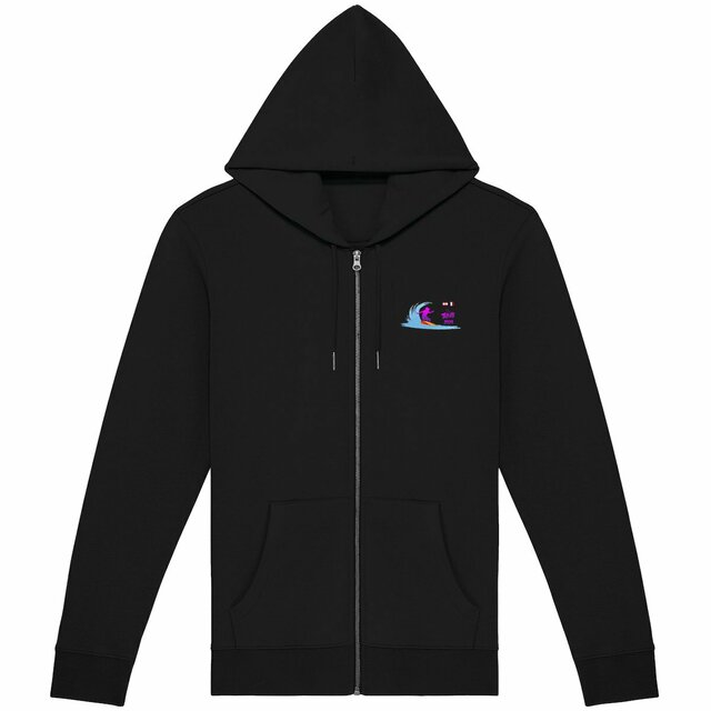 Image back Sweat à capuche zippé unisexe surf Tahiti 2024 Teahupoo surfeuse