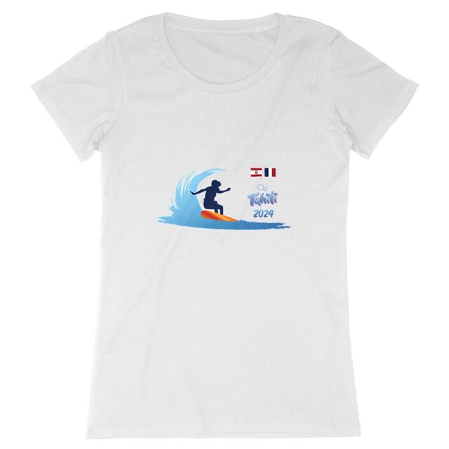 Image back 2024 Surf Tahiti Teahupoo T-shirt Femme Premium Plus