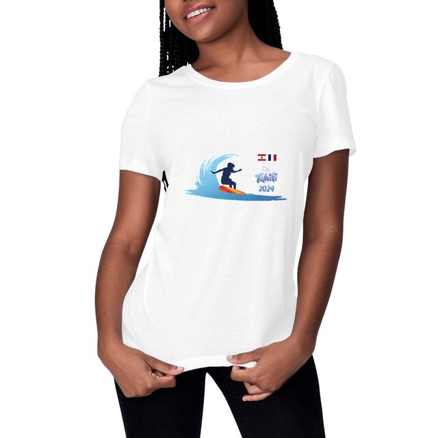 Image front 2024 Surf Tahiti Teahupoo T-shirt Femme Premium Plus