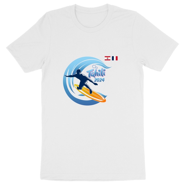 Image back 2024 Surf Tahiti Teahupoo T-Shirt épais Homme Femme