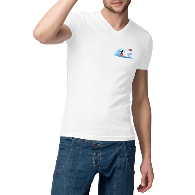 Image front 2024 Surf Tahiti Teahupoo T-shirt Femme Col V Change