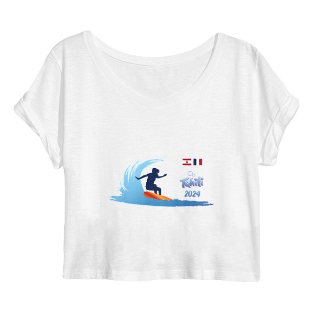 Image back 2024 Surf TAHITI Teahupoo Crop top Femme Premium Plus