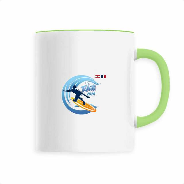 Image back Mug céramique surf Tahiti 2024 Teahupoo surfeur