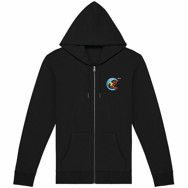 Image back Sweat à capuche zippé unisexe surf Tahiti 2024 Teahupoo surfeur