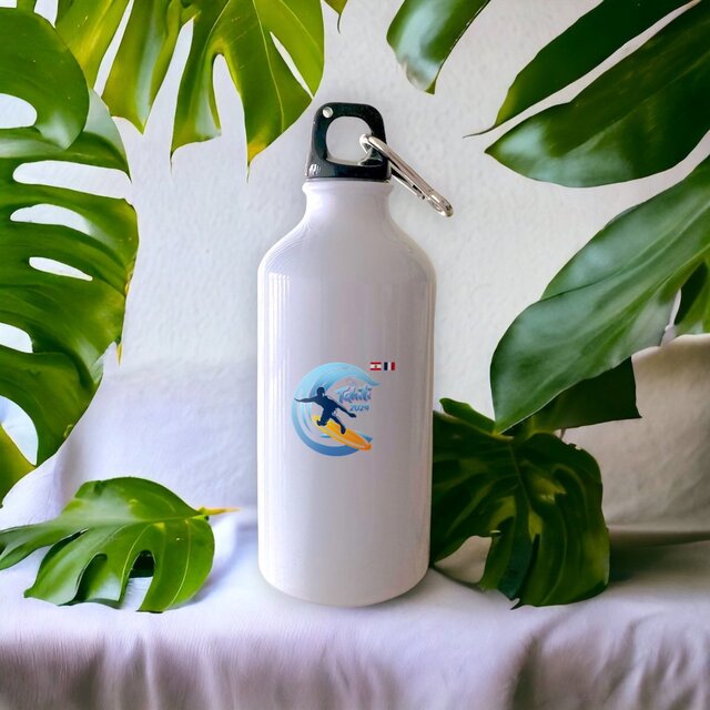 Image front 2024 Surf Tahiti Teahupoo Bouteille en aluminium premium surfeur