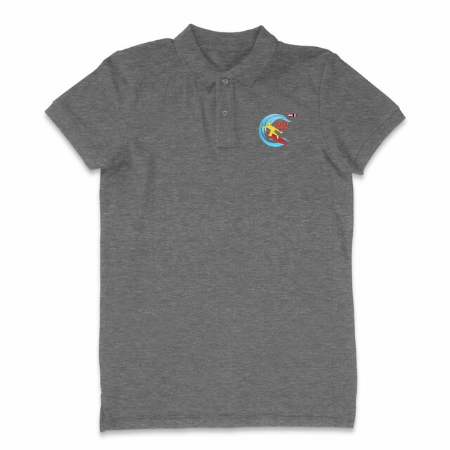 Image back Polo Homme foncé Surf Tahiti 2024 Teahupoo surfeur épais Premium Plus Homme Femme