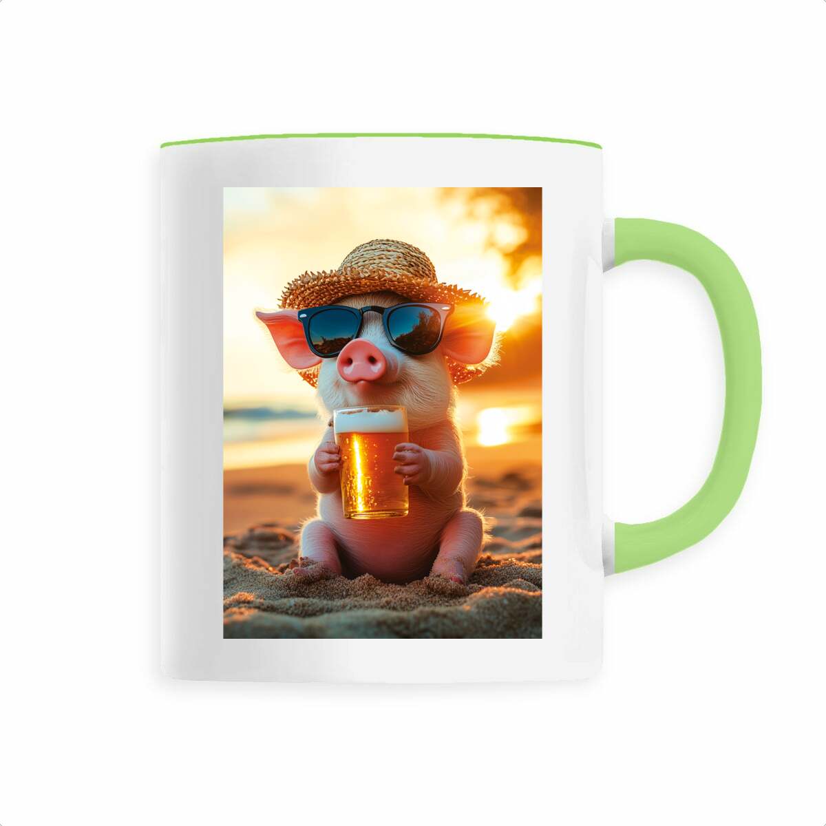 Image back Petit cochon boit une bière