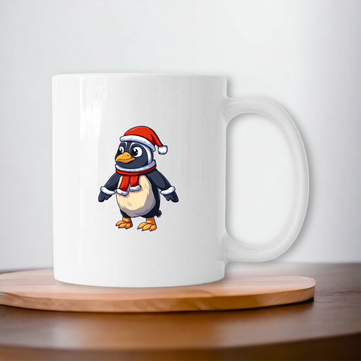 Image front Mug céramique Pingouin de Noël : Un compagnon festif