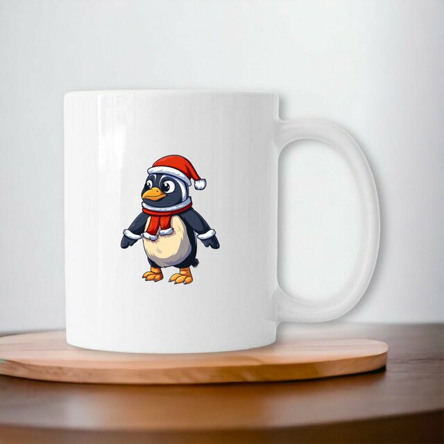 Image front Mug céramique Pingouin de Noël : Un compagnon festif