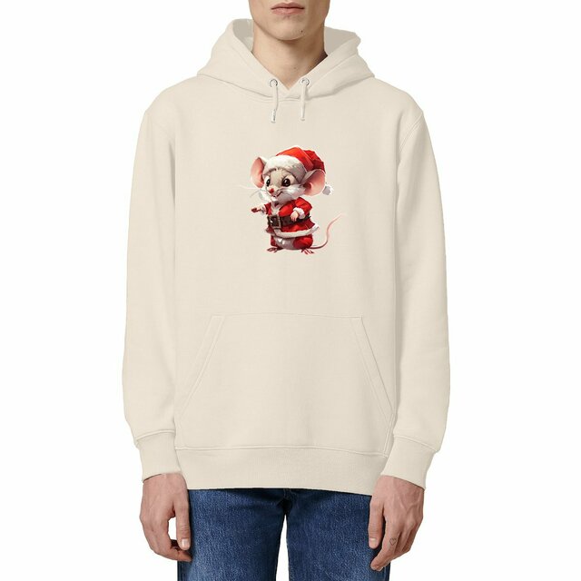 Image front Sweat à capuche Epais Unisexe - Sweat Souris Père Noël