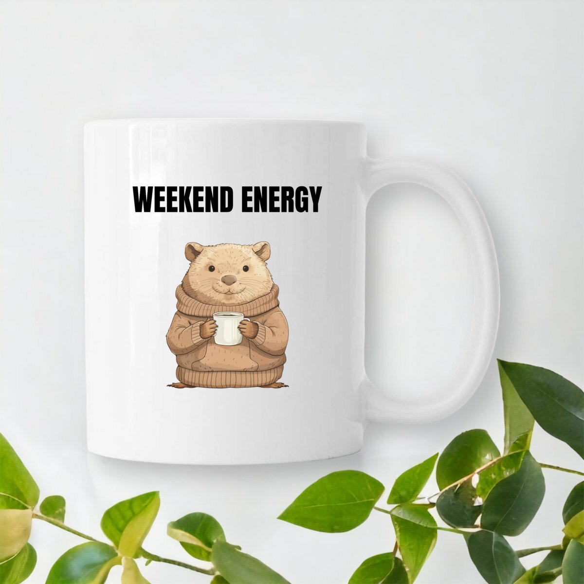 Image front Mug céramique: Weekend Energy Beaver for Your Morning Boost