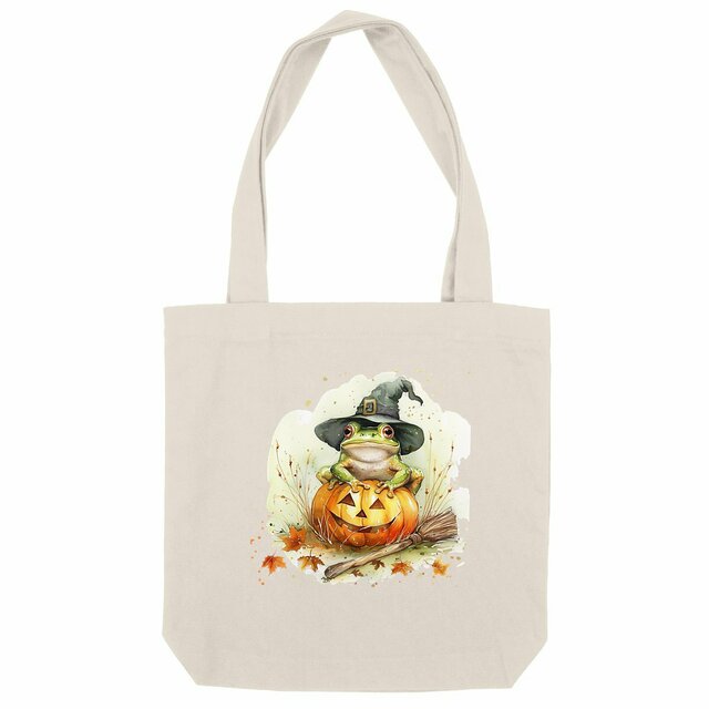 Image front Totebag épais Grenouille Halloween