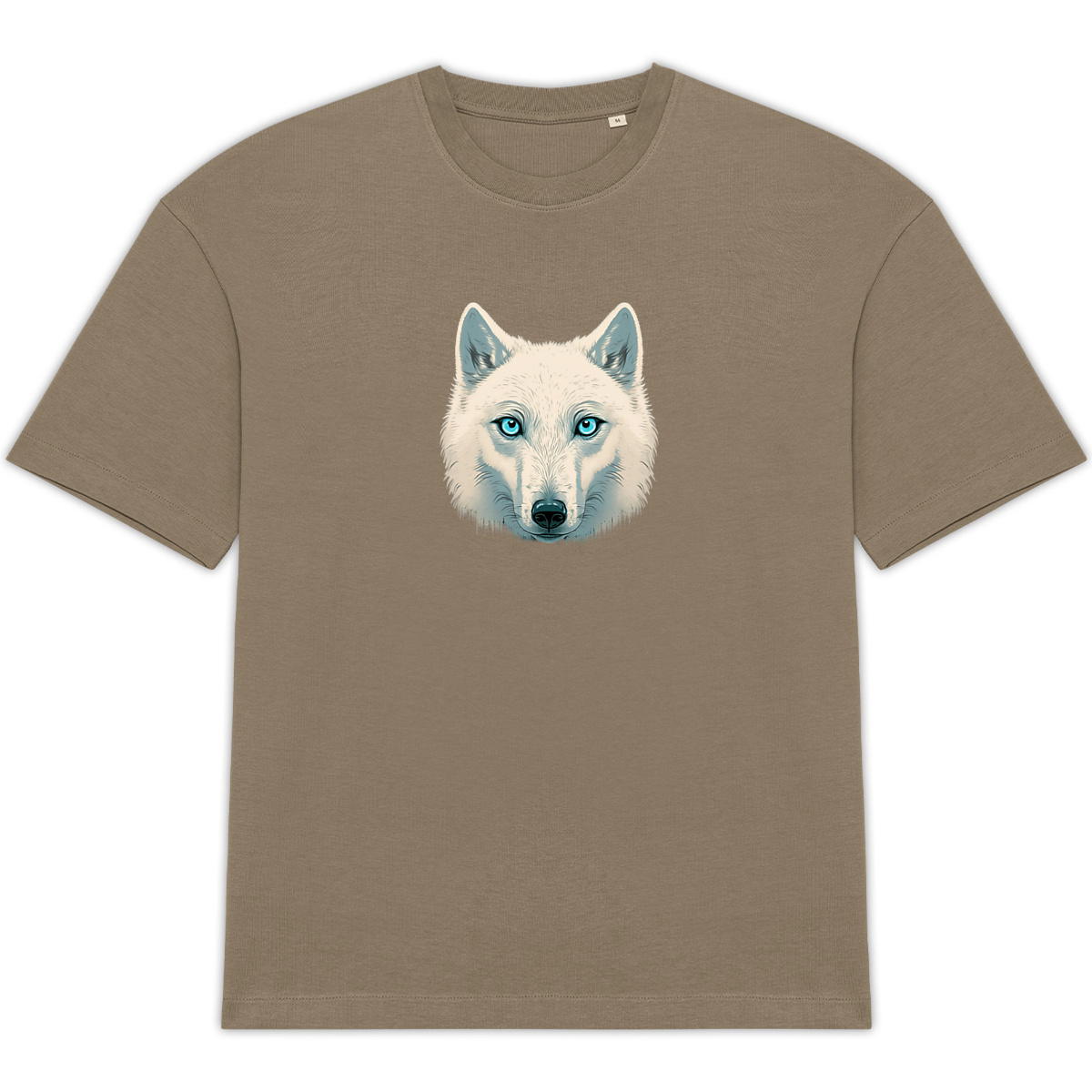 Image front T -shirt Unisexe Oversized loup blanc
