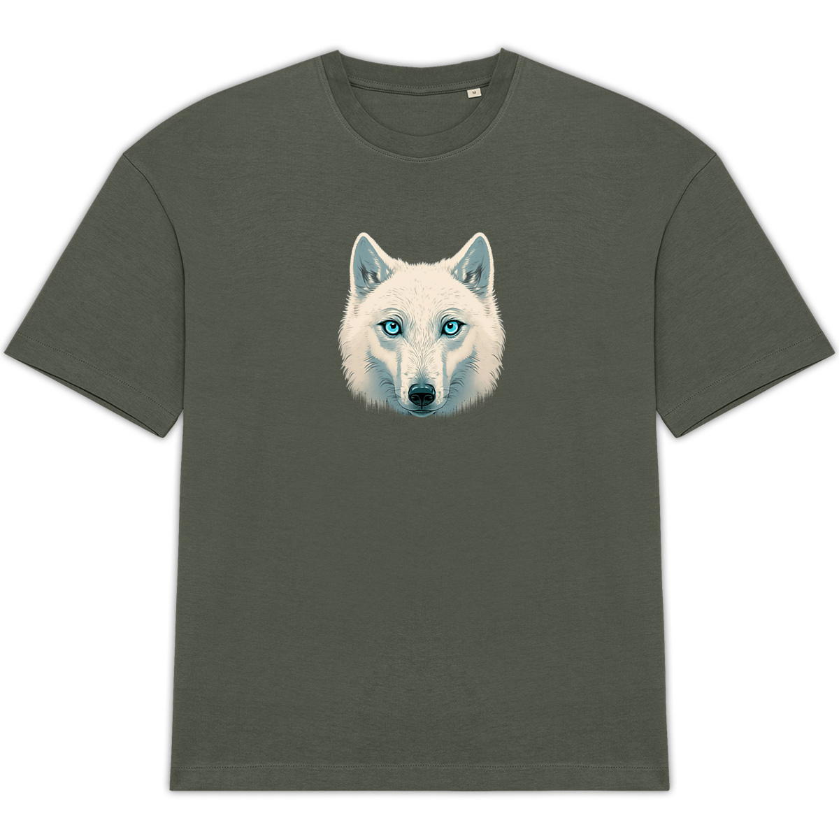 Image back T -shirt Unisexe Oversized loup blanc