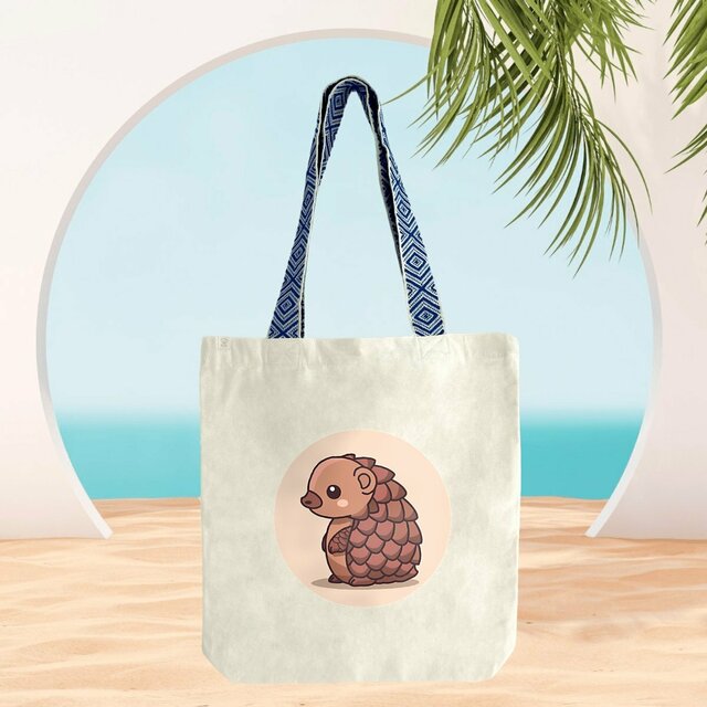 Image front Totebag ethnique : Le pangolin mignon qui vous accompagne