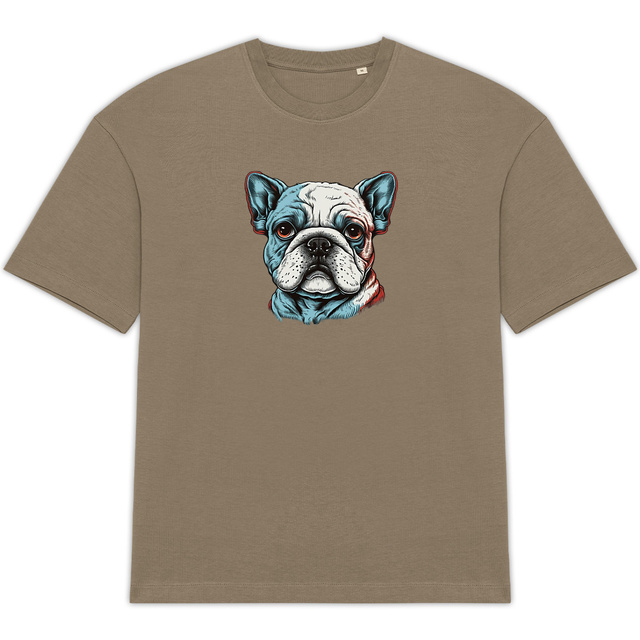 Image front T -shirt Unisexe Oversized bouledogue