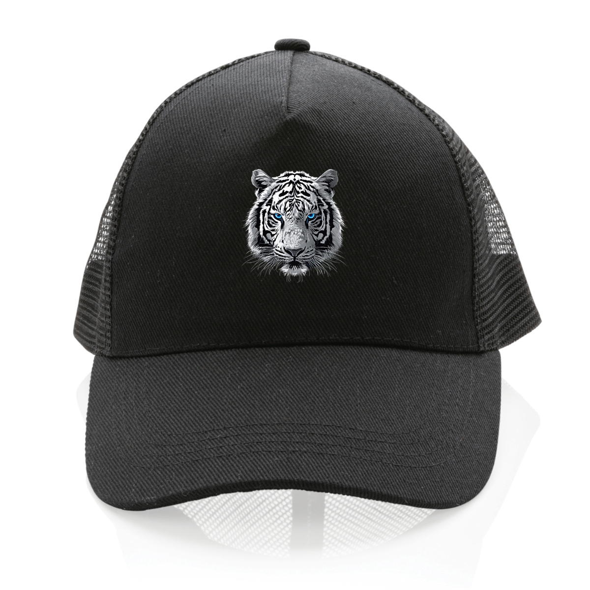 Image front Casquette Trucker 100% recyclée tigre