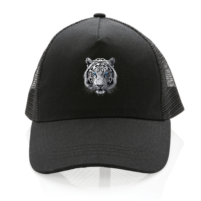 Image front Casquette Trucker 100% recyclée tigre