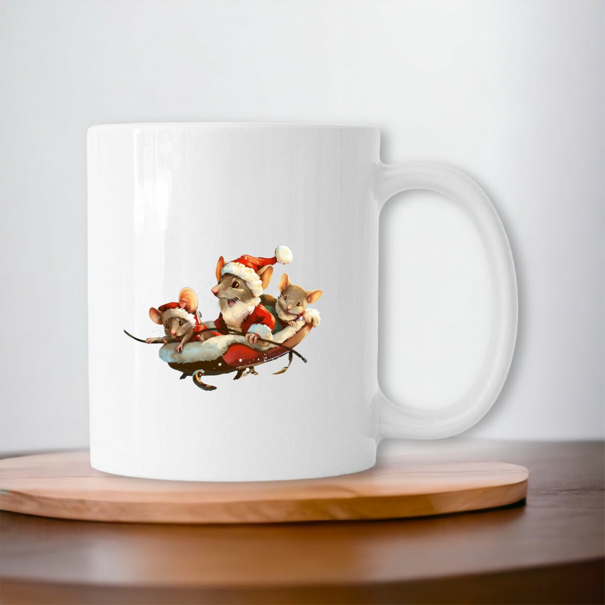 Image front Mug céramique famille de souris père Noël - Un Noël enchanteur