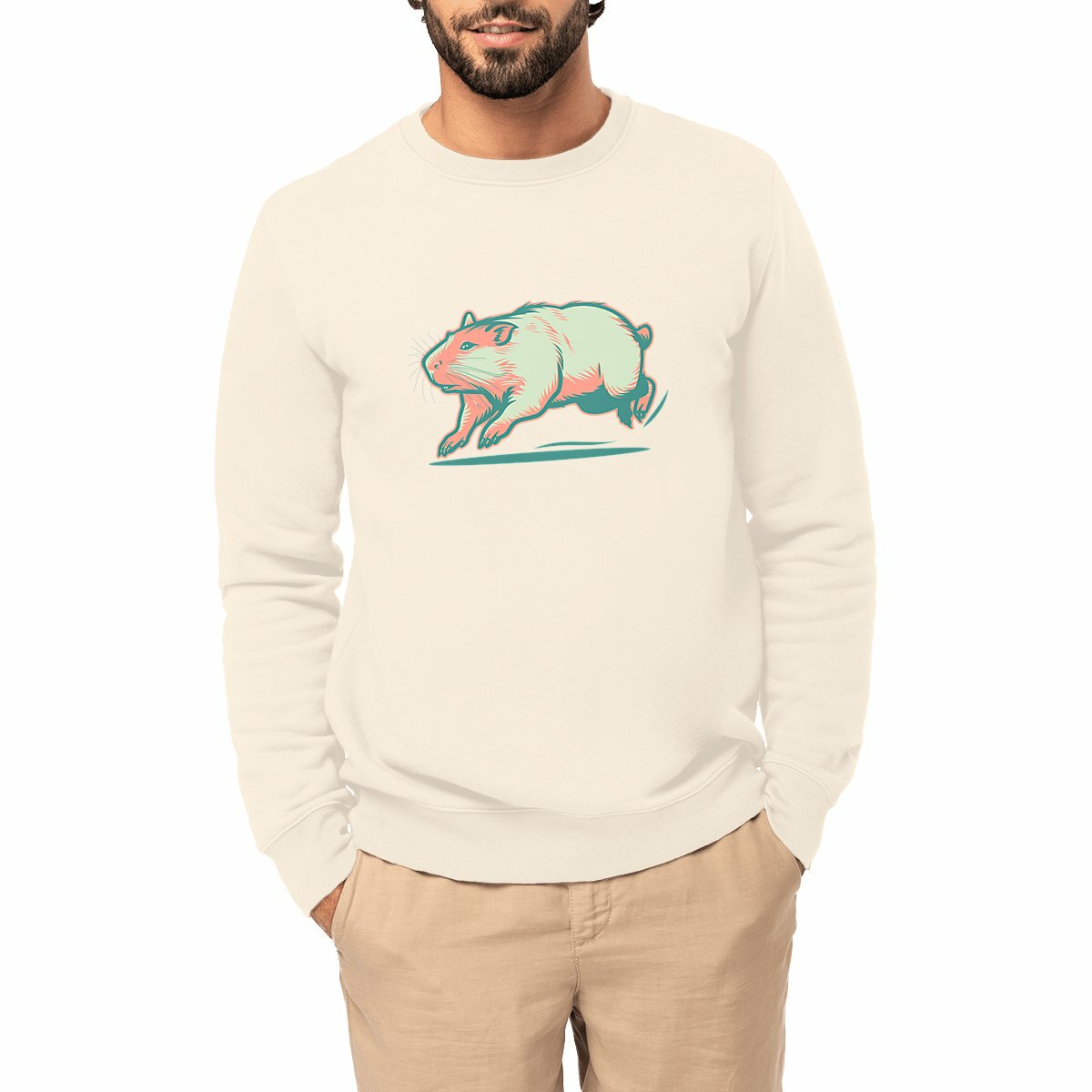 Image front Sweat-shirt Epais Unisexe - Capybara Athlète Relaxé