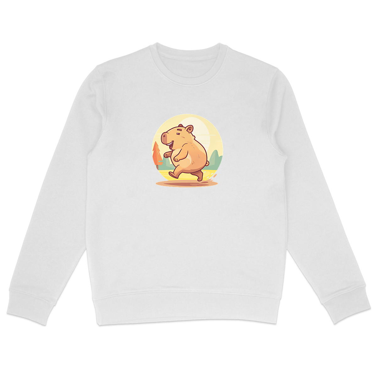 Image back Sweat-shirt Léger Unisexe - Rejoignez le Capybara Running Club