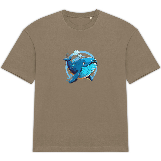 Image front T-shirt Unisexe Oversized baleine