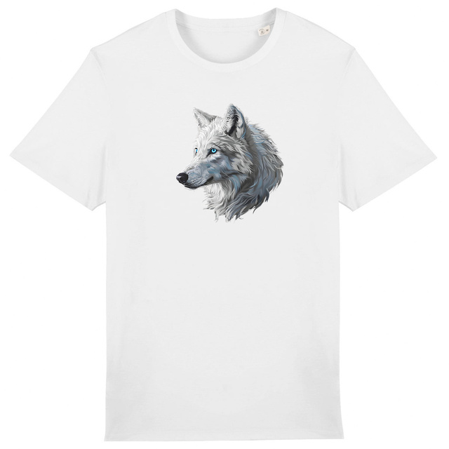 Image front T-shirt Unisexe épais loup blanc
