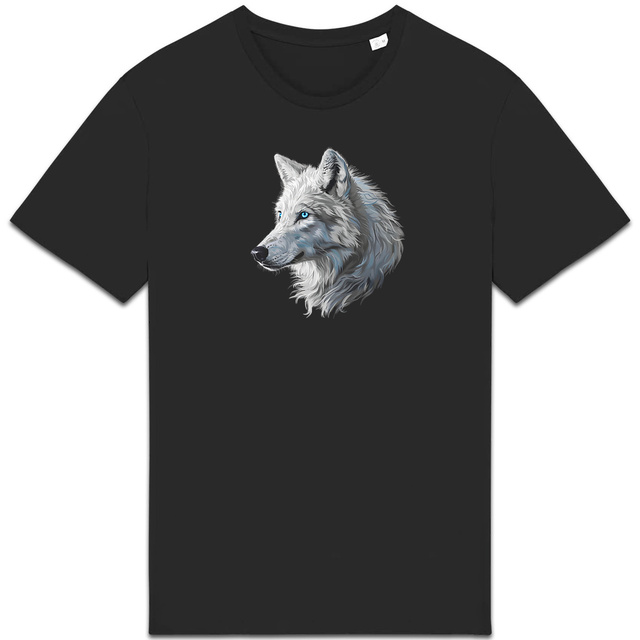 Image back T-shirt Unisexe épais loup blanc