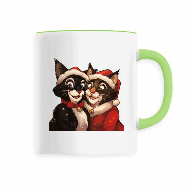 Image back Mug céramique chats amoureux de Noël : La magie des fêtes