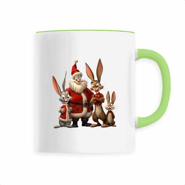 Image back Mug céramique Famille de Lapins Père Noël - Magie des Fêtes