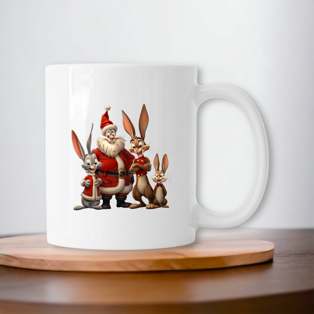 Image front Mug céramique Famille de Lapins Père Noël - Magie des Fêtes
