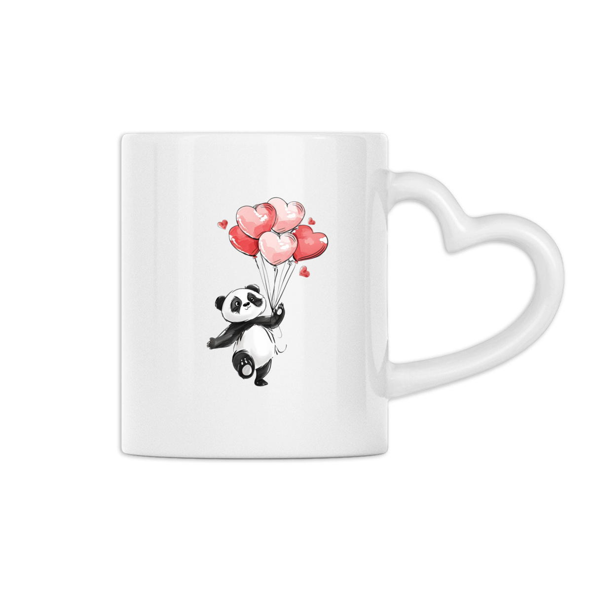 Image back Mug à anse en forme de coeur - Le panda amoureux de St Valentin