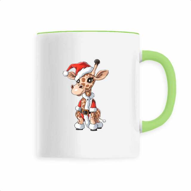 Image back Mug céramique girafe mignon père noël - Un cadeau festif