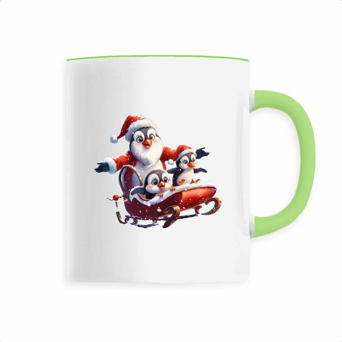 Image back Mug céramique famille de pingouins Père Noël