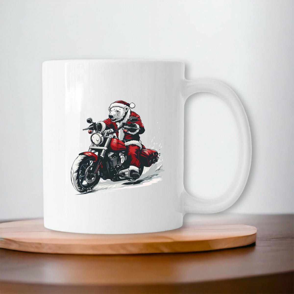 Image front Mug céramique ours polaire en père Noël : Magie des fêtes