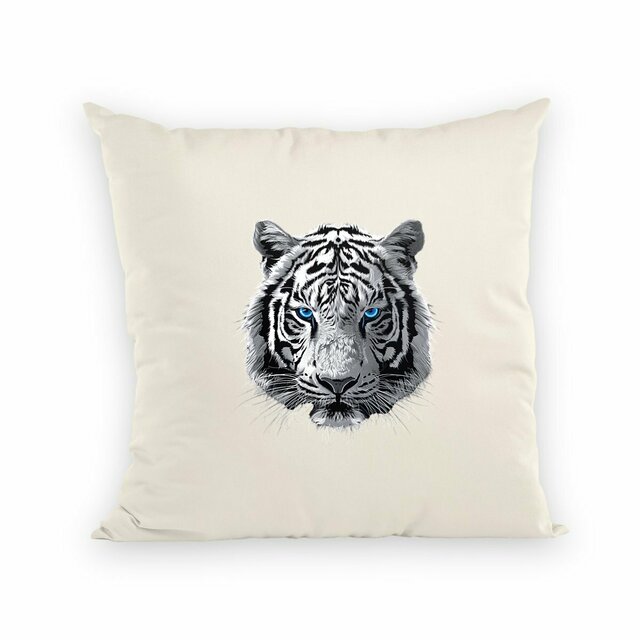 Image front Coussin tigre blanc