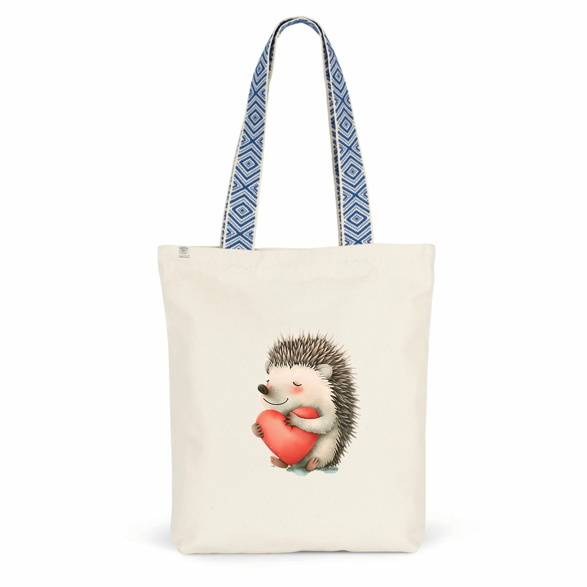 Image front Totebag ethnique Hérisson St Valentin : Amour et Originalité