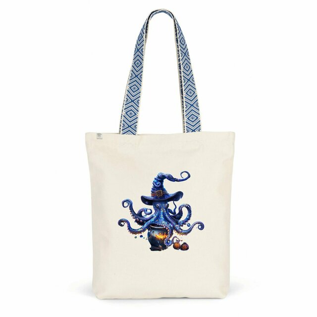 Image front Totebag ethnique Halloween pieuvre
