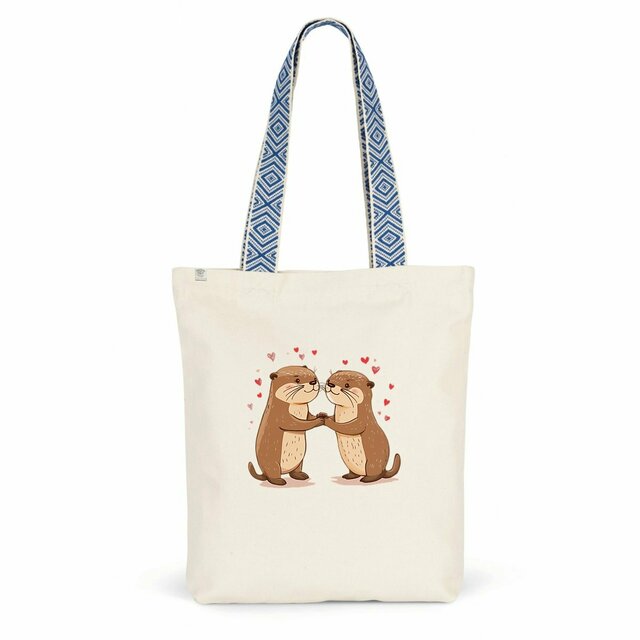 Image back Totebag ethnique : Loutres Amoureuses en Éveil