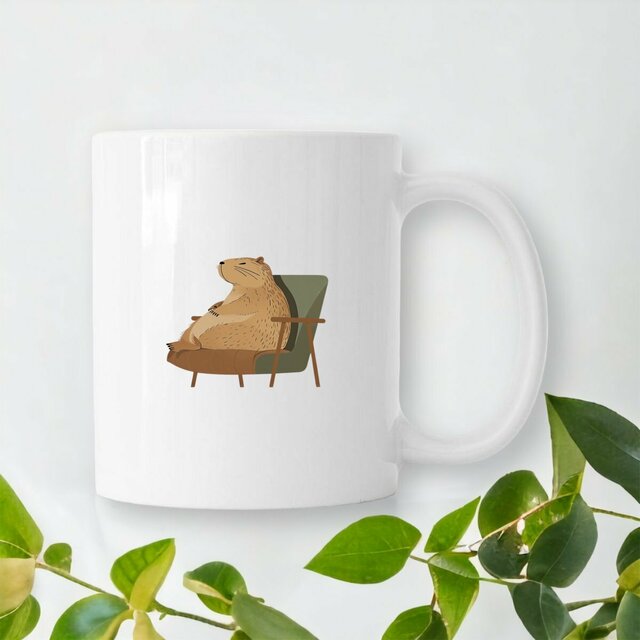 Image front Mug céramique - Capybara Mignon pour des Moments Cocooning