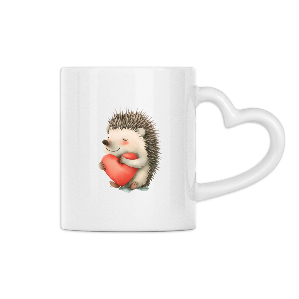Image back Mug à anse en forme de coeur - Hérisson amoureux pour la Saint-Valentin