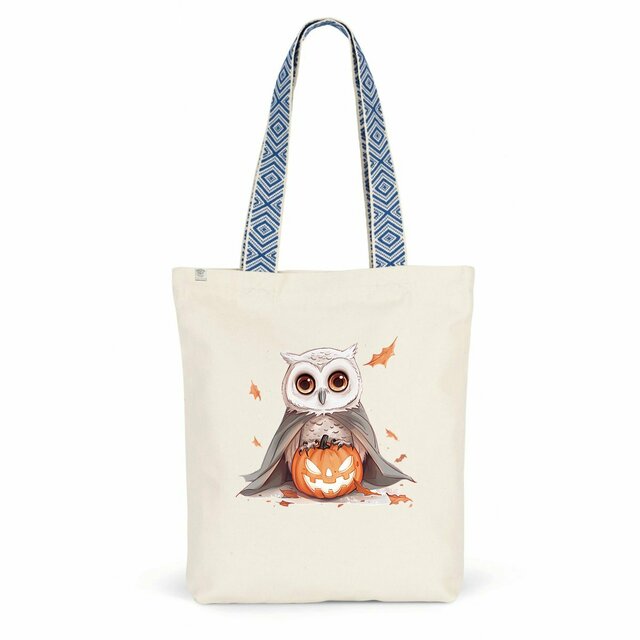 Image front Totebag ethnique hibou Halloween