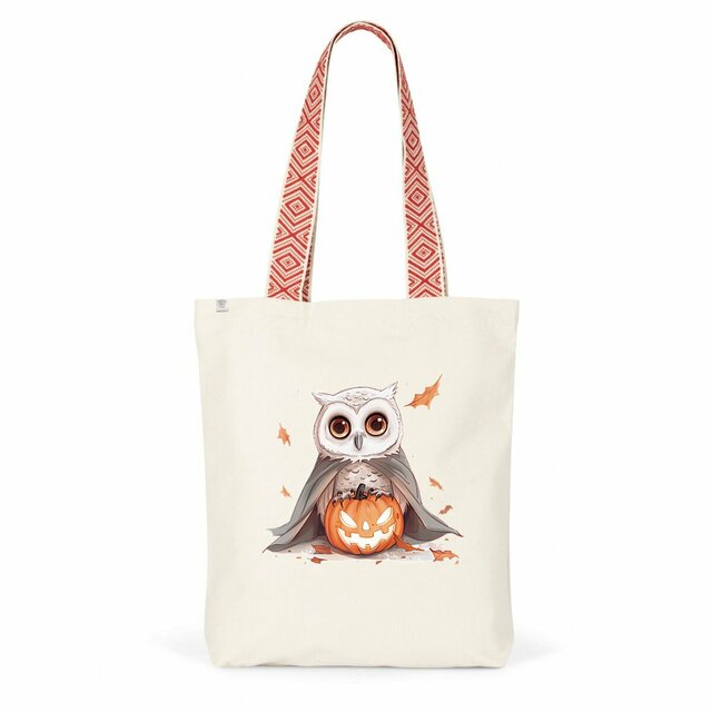 Image back Totebag ethnique hibou Halloween