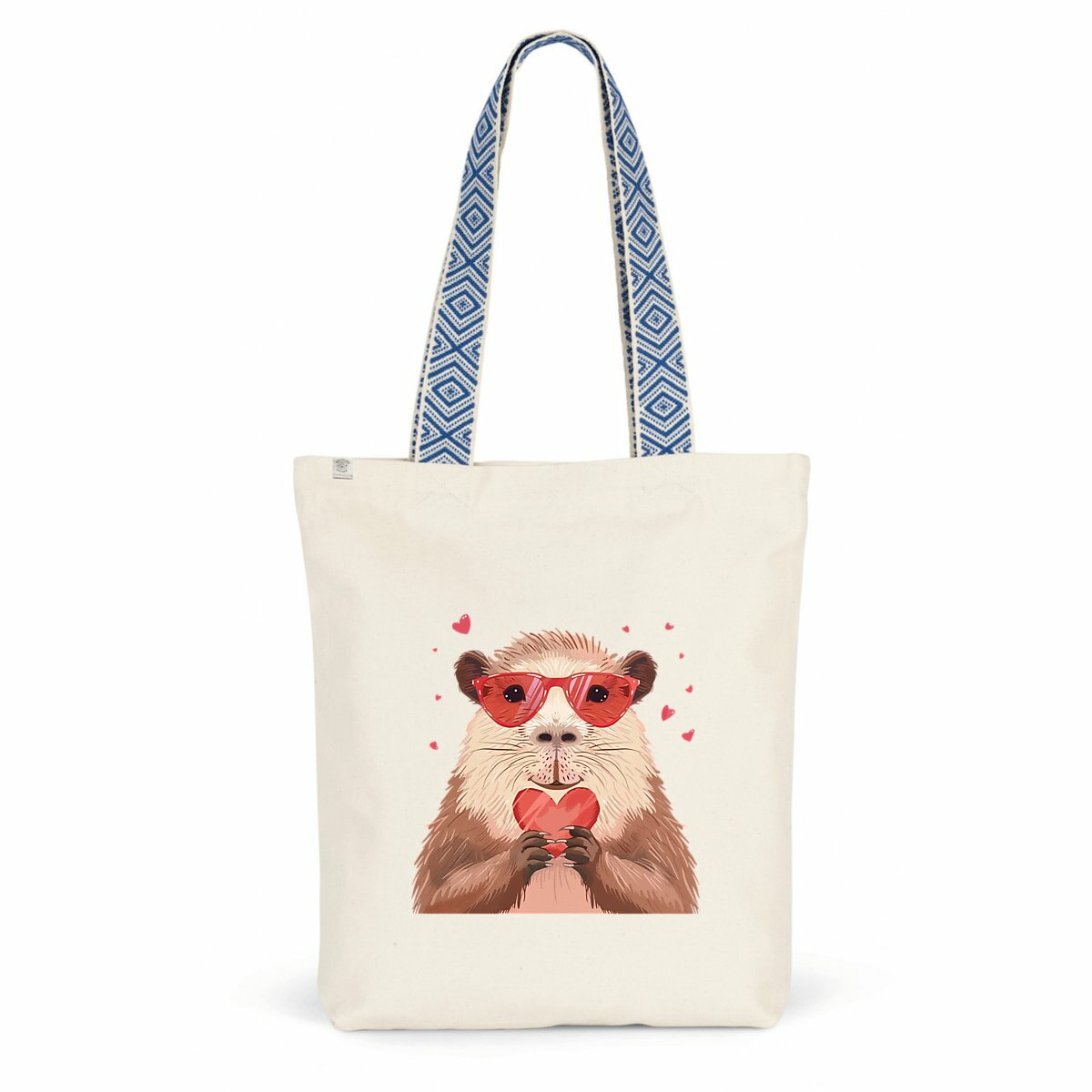 Image back Totebag ethnique : Capybara St Valentin, l'amour à portée de main