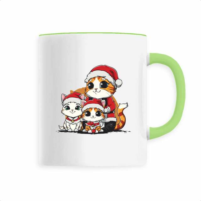 Image back Mug céramique Famille de Chats Père Noël : Un Noël Enchanté