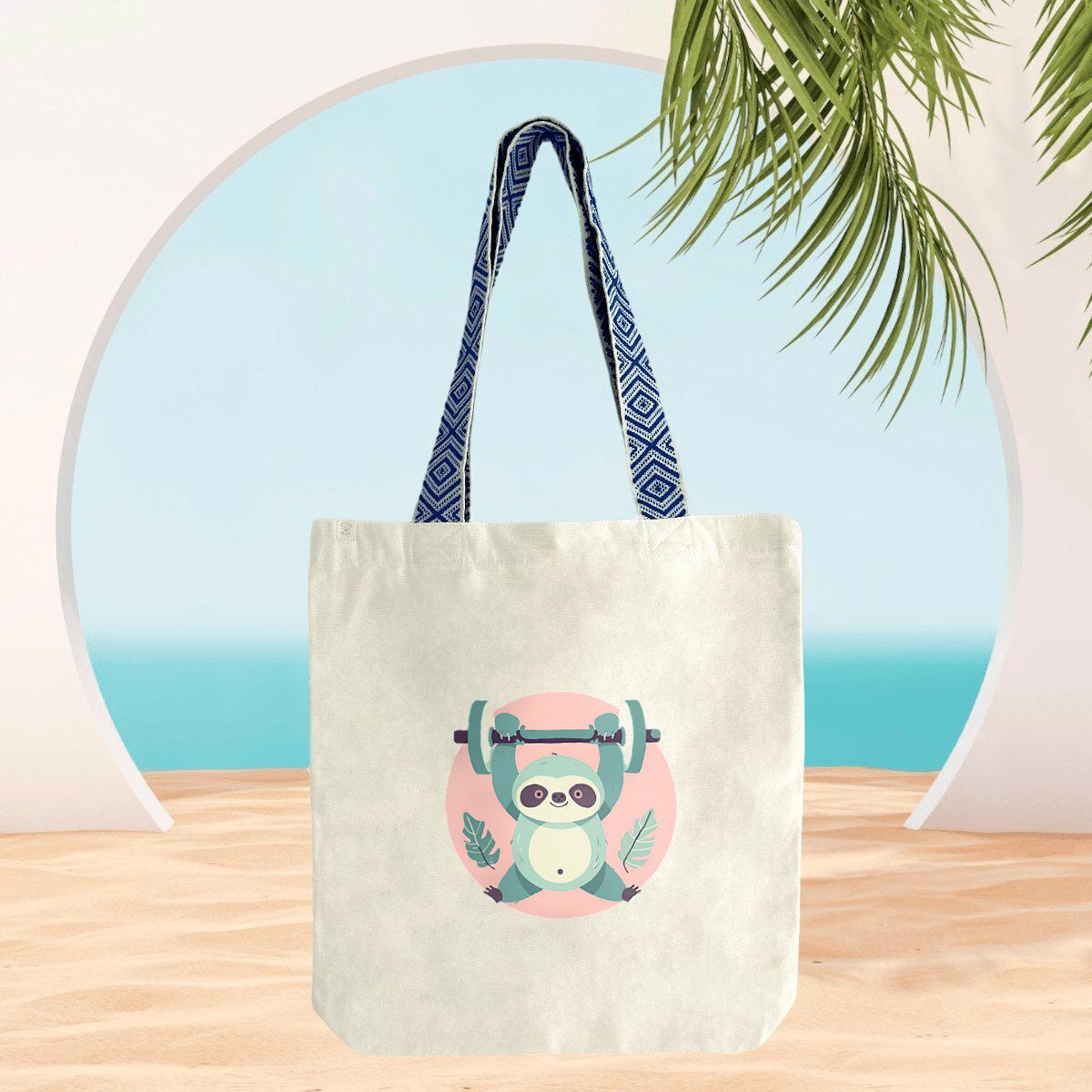 Image front Totebag ethnique Panda Sport Club : Alliez style et fun !