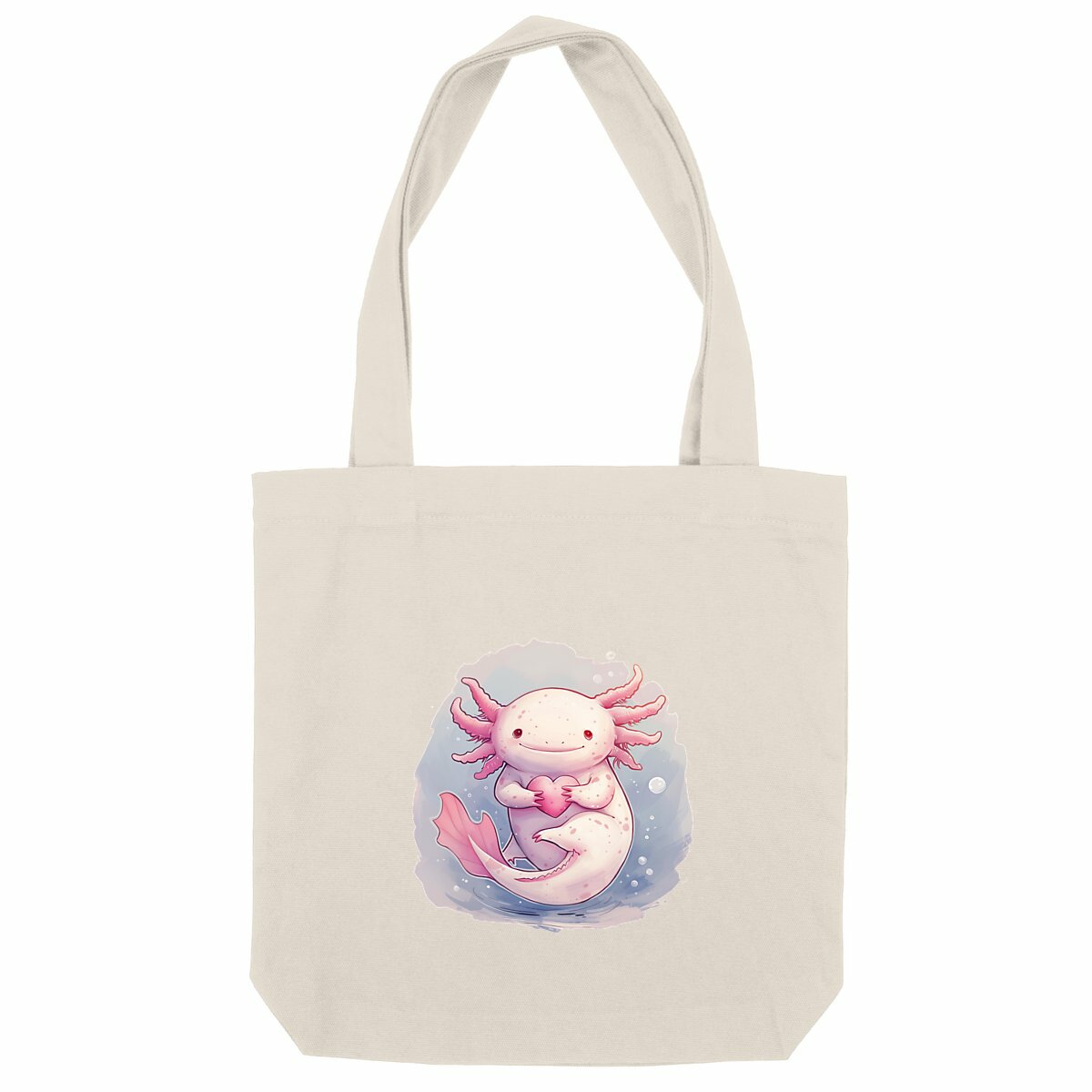Image back Totebag épais Axolotl : Un compagnon coloré et original