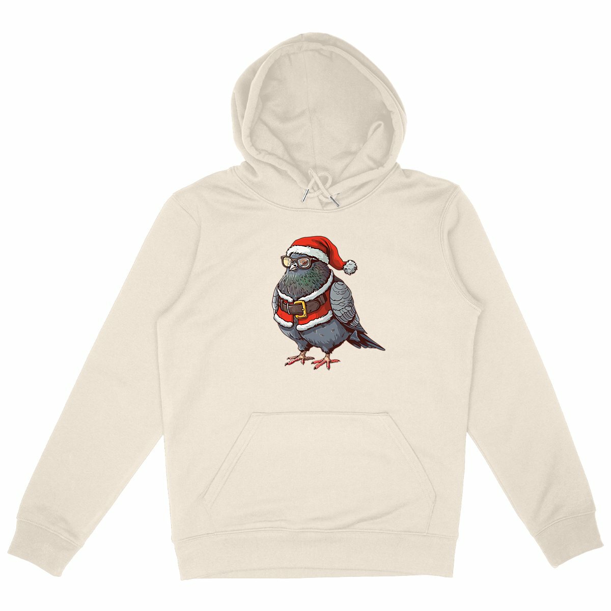 Image back Sweat à capuche Epais Unisexe Pigeon Père Noël